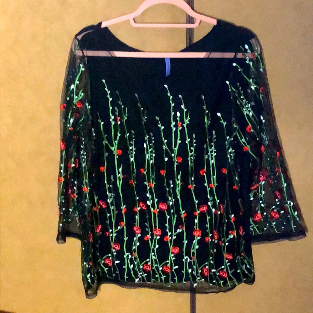 Red roses 🌹 See- Through Blouse